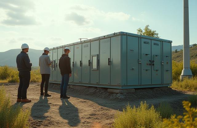 Team van StroomOpslag Verdeling BV bij een energieopslag-installatie